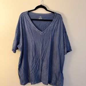 NWOT blue V-neck